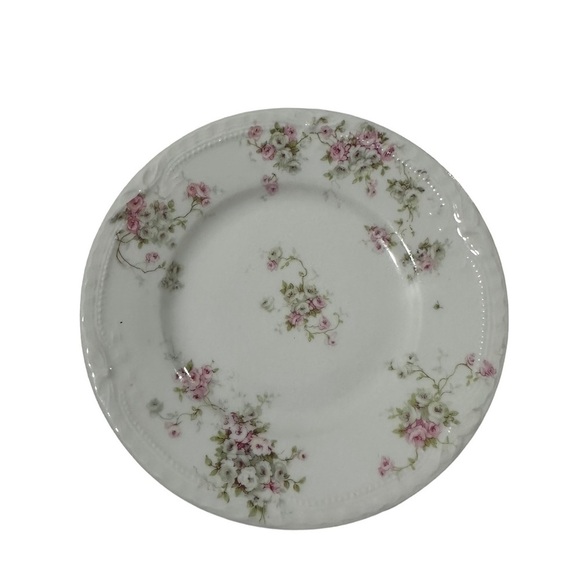 Antique Theodore Haviland Limoges Set of 3 Salad Plates Floral & Embossed Rims - Picture 4 of 9